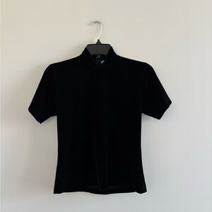 Y2K VTG TOTO N KO Velvet Top Black Mock Neck Zip Women S Whimsigoth 90s USA